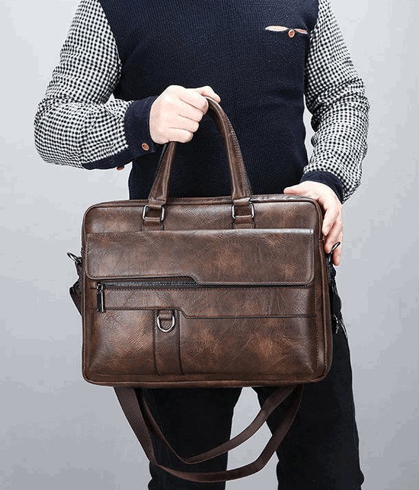 Men's Premium Business Synthetic Leather Bag - Classic Leather Bag