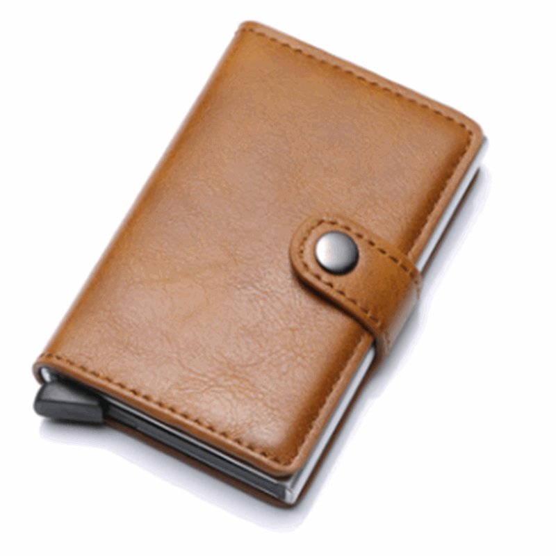 Men's RFID Anti-theft Aluminum Synthetic Leather Wallet - Classic Leather Bag