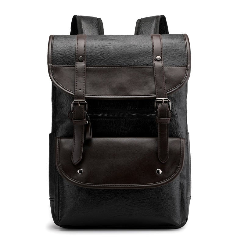 Men's Synthetic Leather Backpack - Classic Leather Bag
