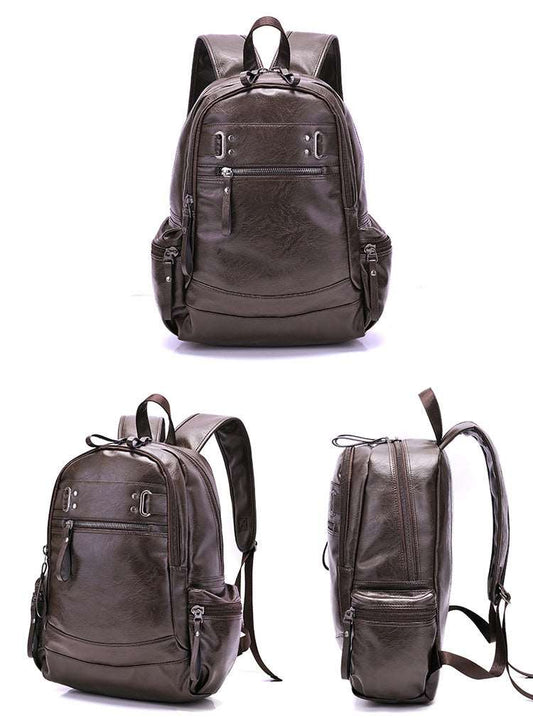 Men's Vintage Business Casual Backpack - Classic Leather Bag
