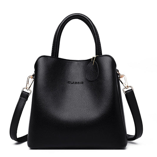 Women's Casual Leather Handbag - Classic Leather Bag