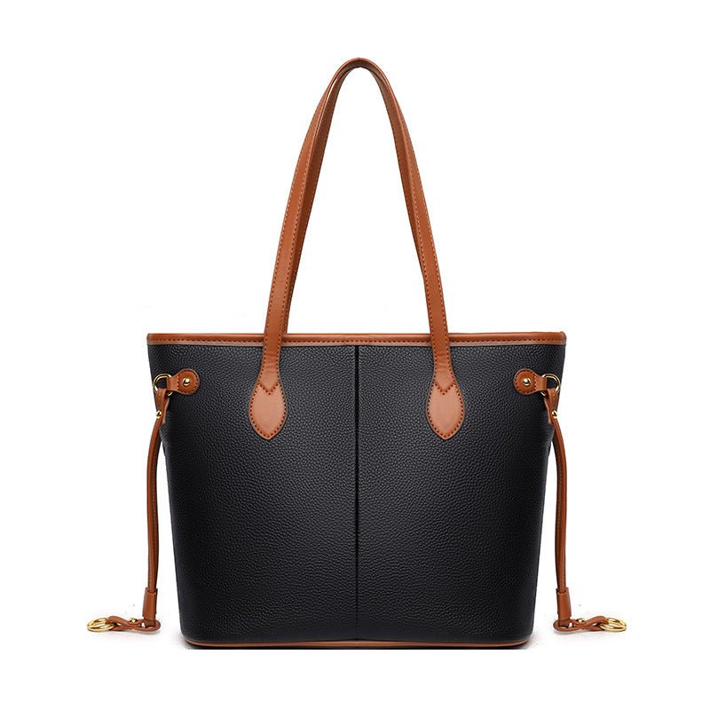Women's Cowhide Leather Commuter Tote Bag - Classic Leather Bag