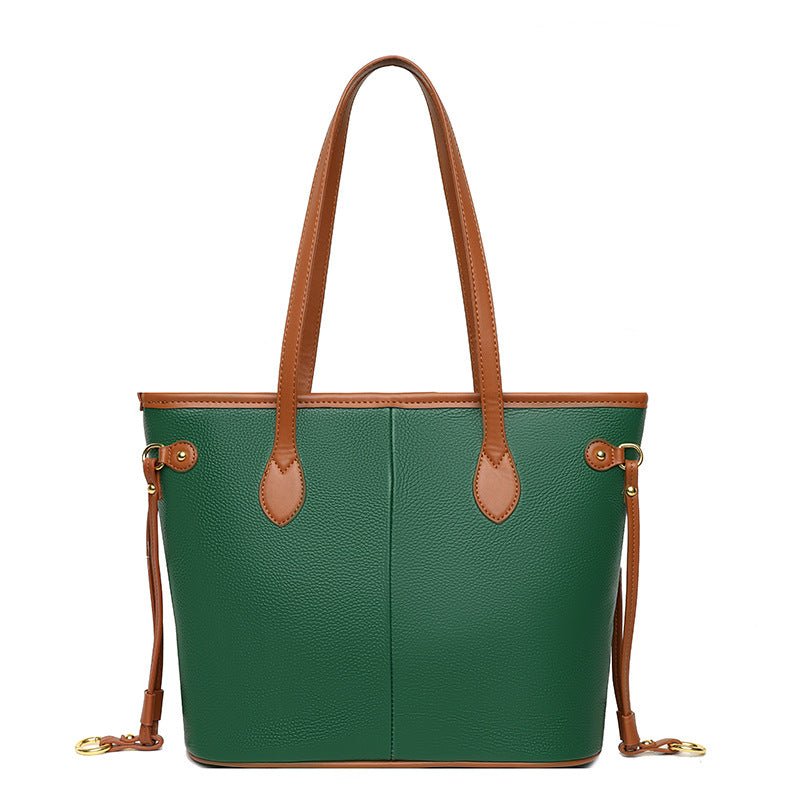 Women's Cowhide Leather Commuter Tote Bag - Classic Leather Bag