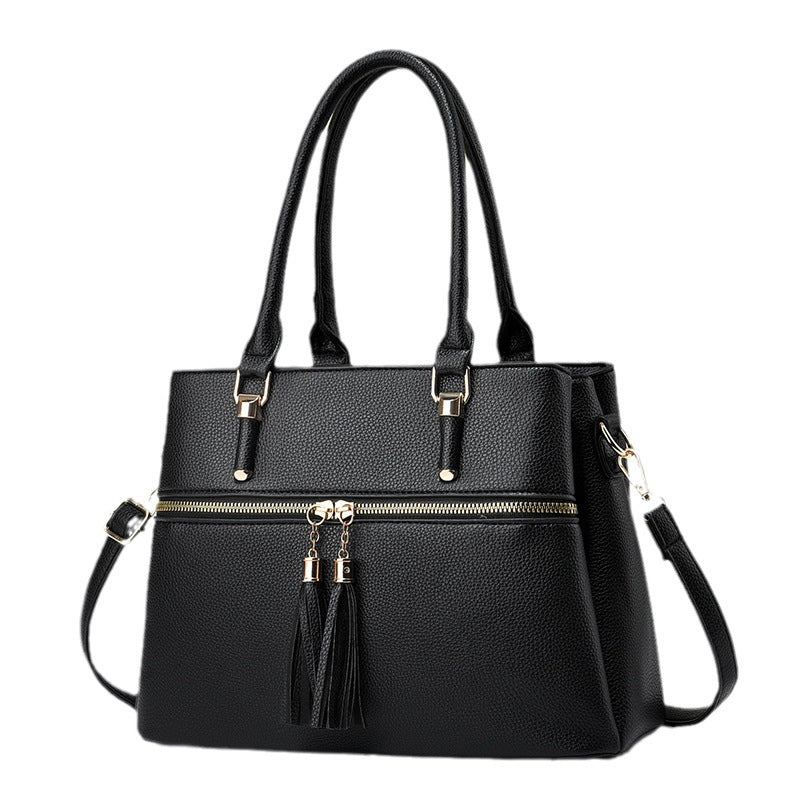 Women's Large Capacity Soft Leather Tassel Shoulder Bag - Classic Leather Bag