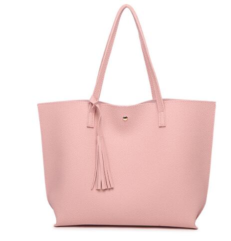 Women's Large Capacity Solid Color Shoulder Bag - Classic Leather Bag