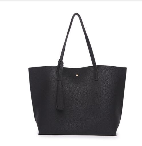 Women's Large Capacity Solid Color Shoulder Bag - Classic Leather Bag