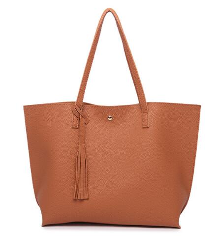 Women's Large Capacity Solid Color Shoulder Bag - Classic Leather Bag
