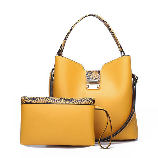 Women's Large-capacity Two-Piece Bag and Clutch - Classic Leather Bag
