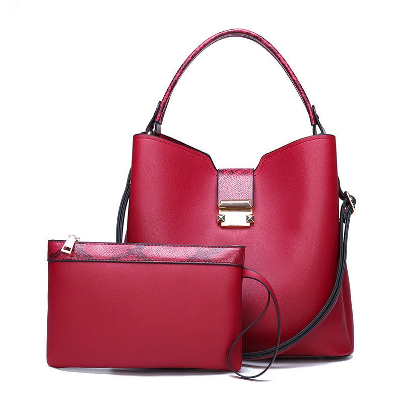 Women's Large-capacity Two-Piece Bag and Clutch - Classic Leather Bag