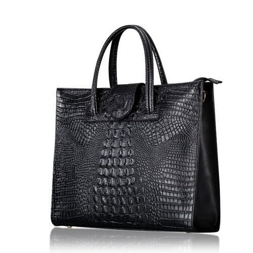 Women's Large Crocodile Tote - Classic Leather Bag