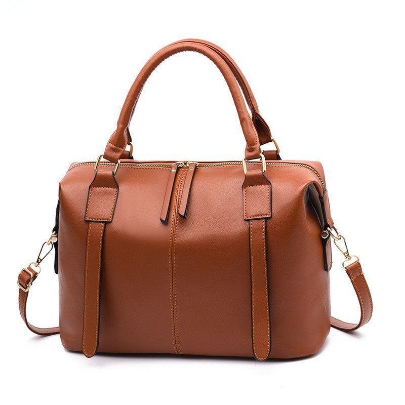Women's Large Leather Vintage Handbag - Classic Leather Bag
