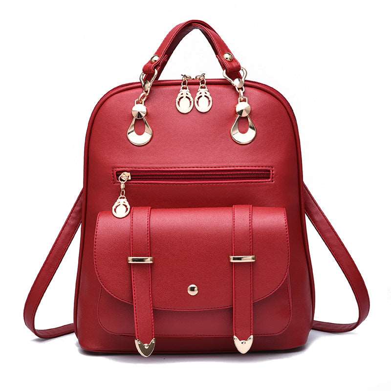 Women's Leather Dual-Use Backpack - Classic Leather Bag