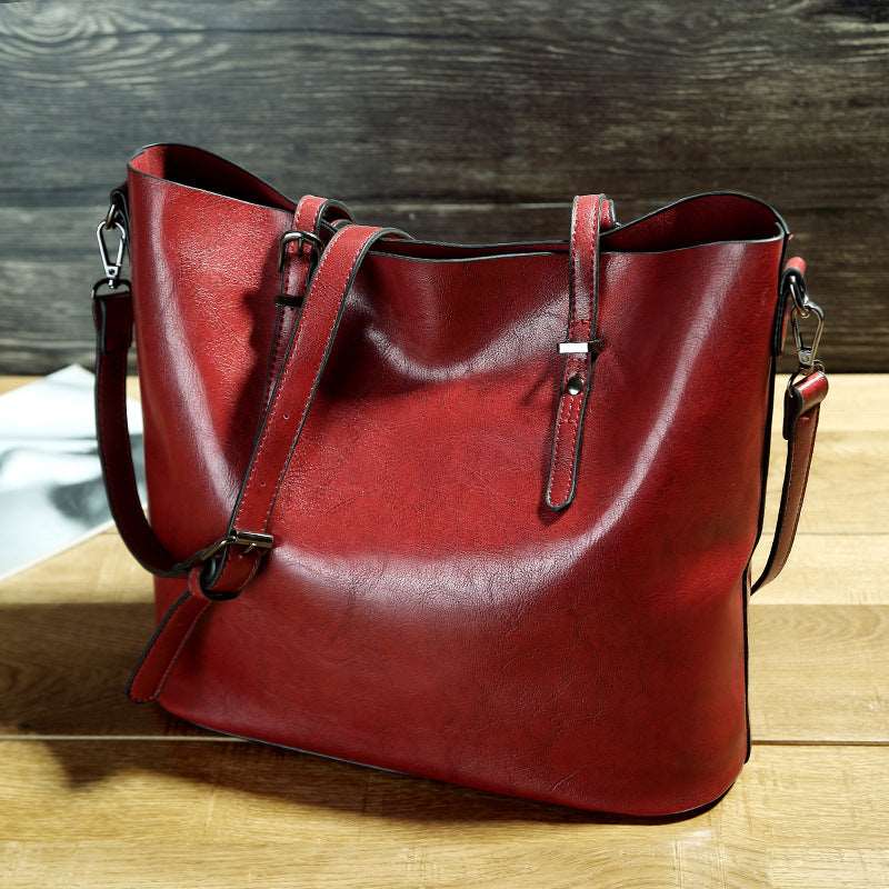 Women's Leather Minimalist Tote Bag - Classic Leather Bag