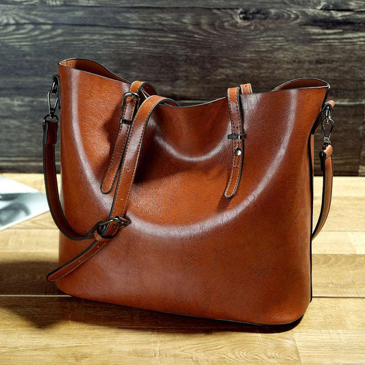 Women's Leather Minimalist Tote Bag - Classic Leather Bag