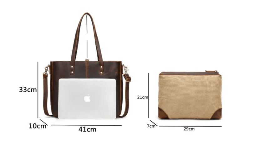 Women's Luxury Genuine Leather Shoulder Tote Bag - Classic Leather Bag