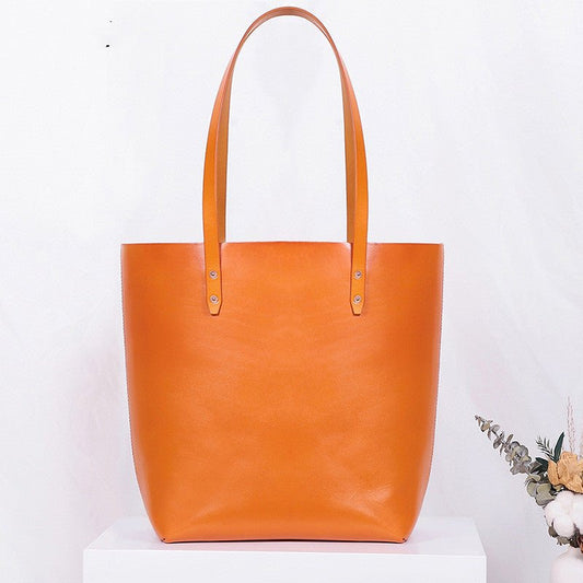 Women's Luxury Vegetable Tanned Leather Large-Capacity Tote Bag - Classic Leather Bag
