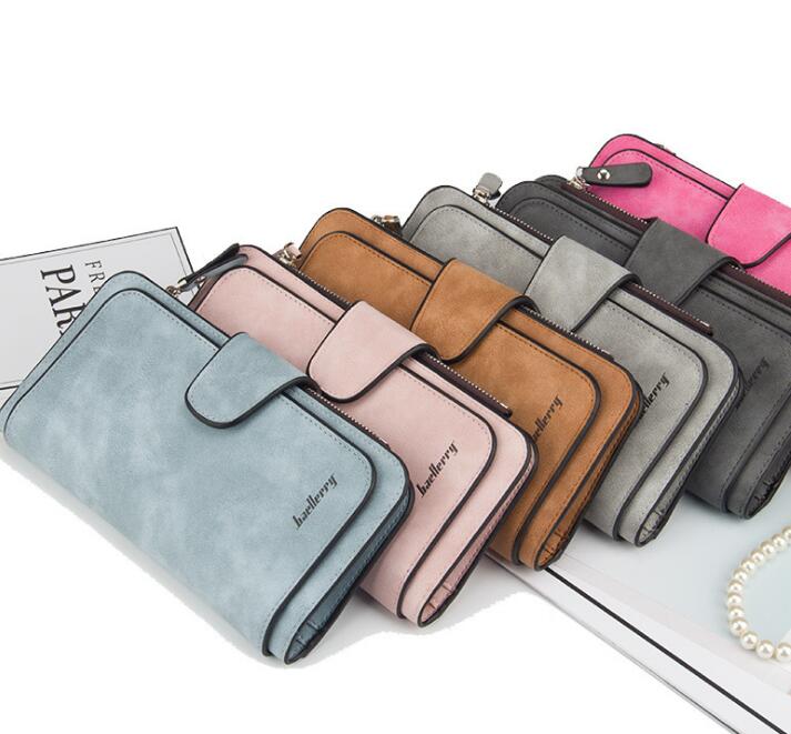 Women's Magnetic Clasp Wallet - Classic Leather Bag