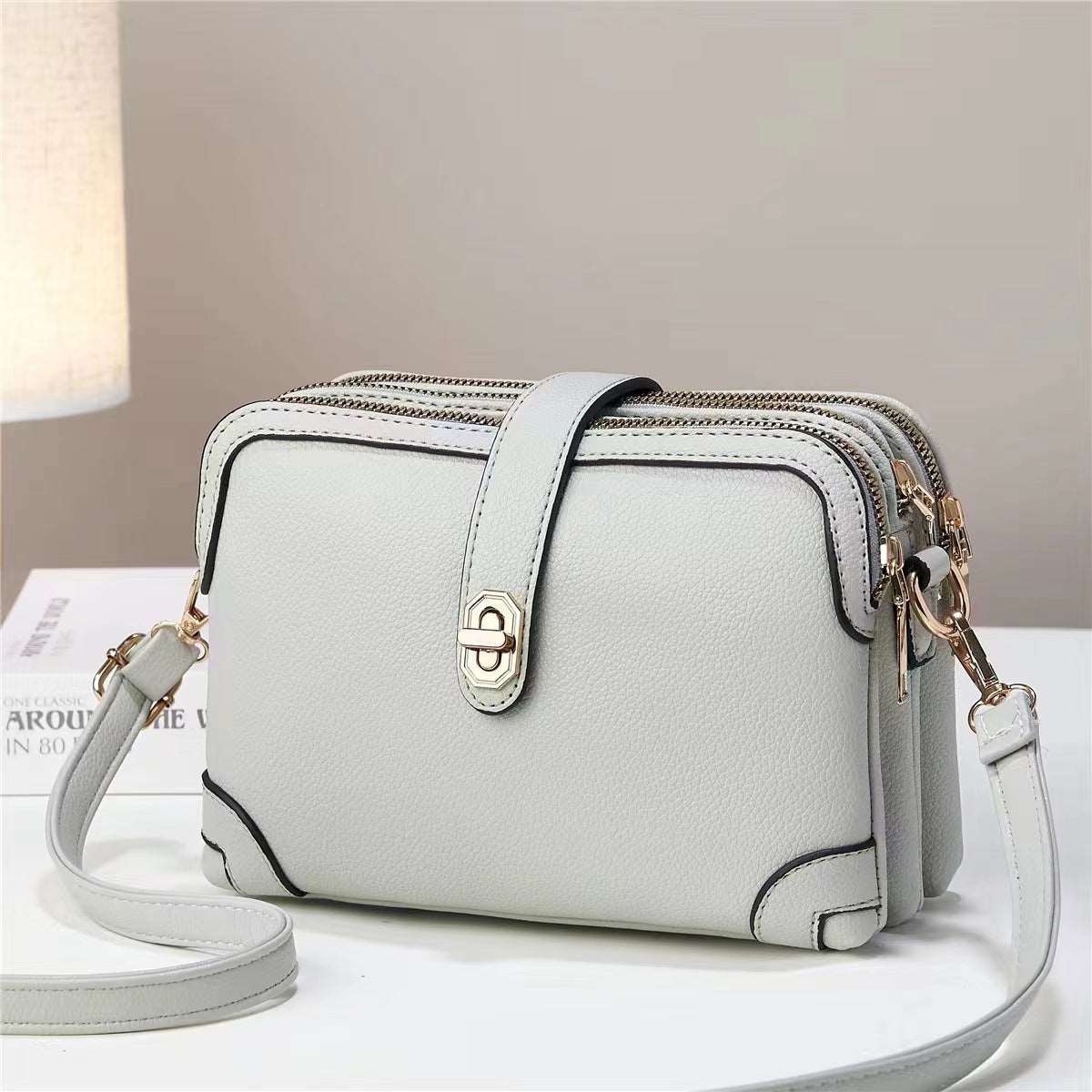 Women's Multi-functional Small Square Crossbody Bag - Classic Leather Bag