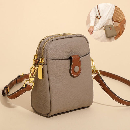 Women's Small Cowhide Leather Mobile Phone Crossbody Bag - Classic Leather Bag