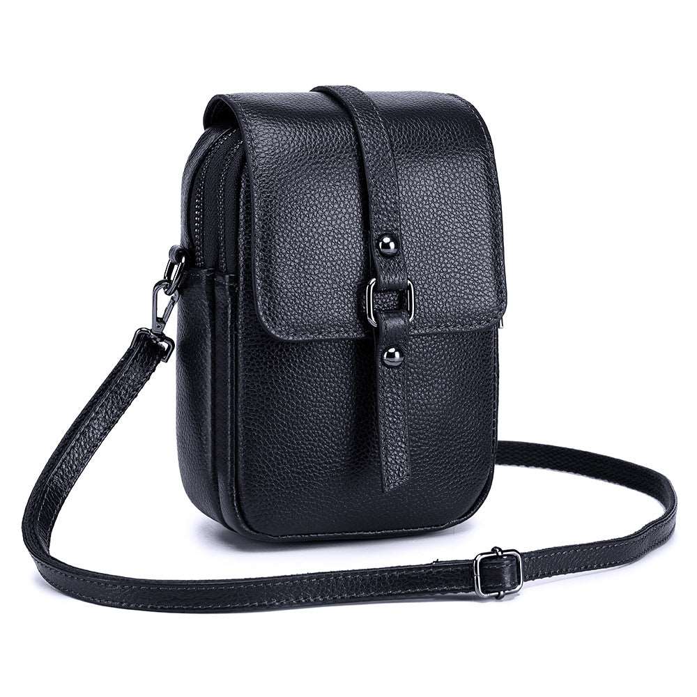 Women's Top Layer Leather Compact Shoulder Bag - Classic Leather Bag