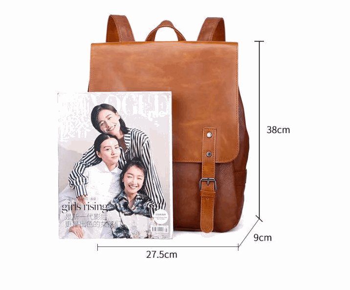 Large Capacity Synthetic Leather Backpack - Classic Leather Bag