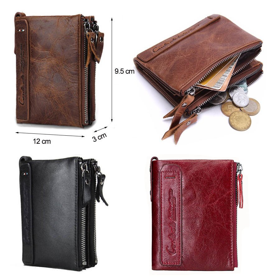 Luxury Genuine Leather Short Wallet - Classic Leather Bag