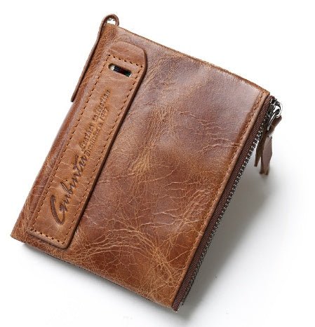 Luxury Genuine Leather Short Wallet - Classic Leather Bag