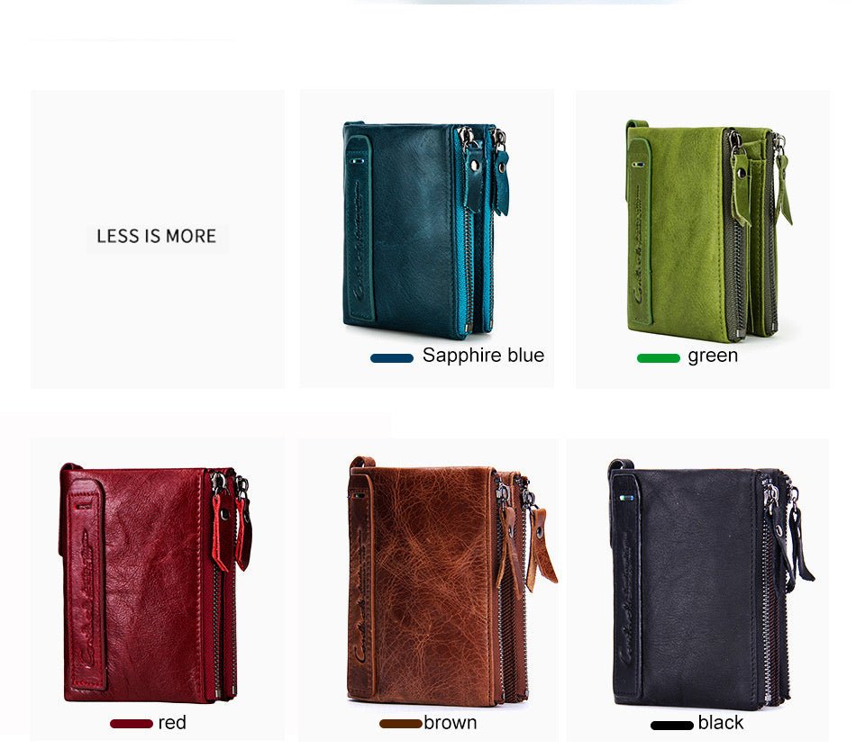 Luxury Genuine Leather Short Wallet - Classic Leather Bag