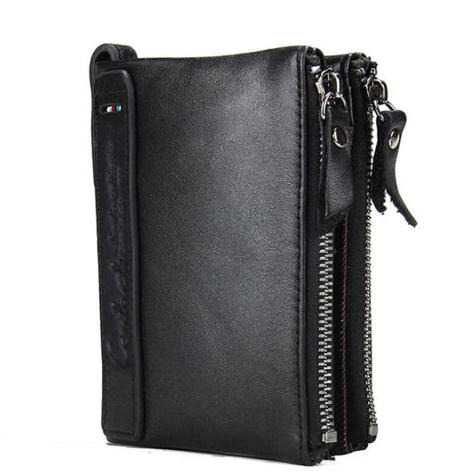 Luxury Genuine Leather Short Wallet - Classic Leather Bag