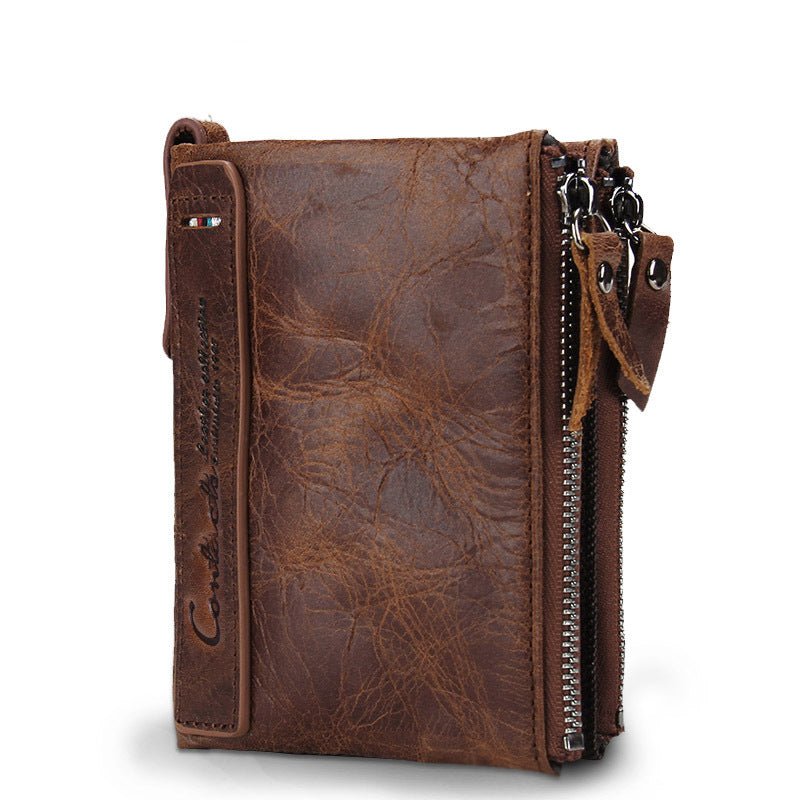 Luxury Genuine Leather Short Wallet - Classic Leather Bag