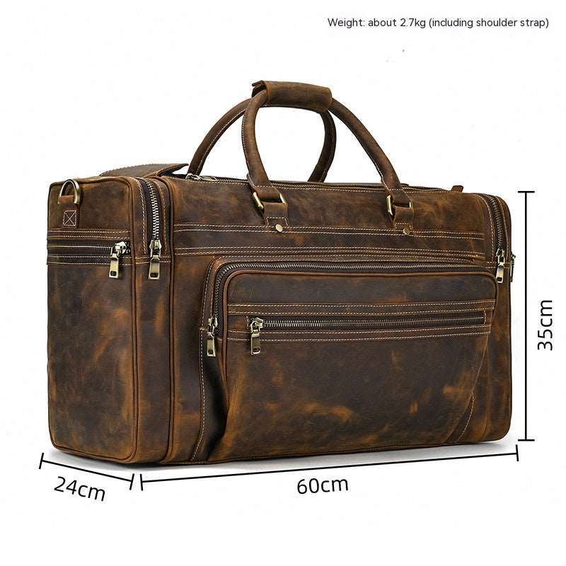 Luxury Large Capacity Retro Leather Travel Bag - Classic Leather Bag