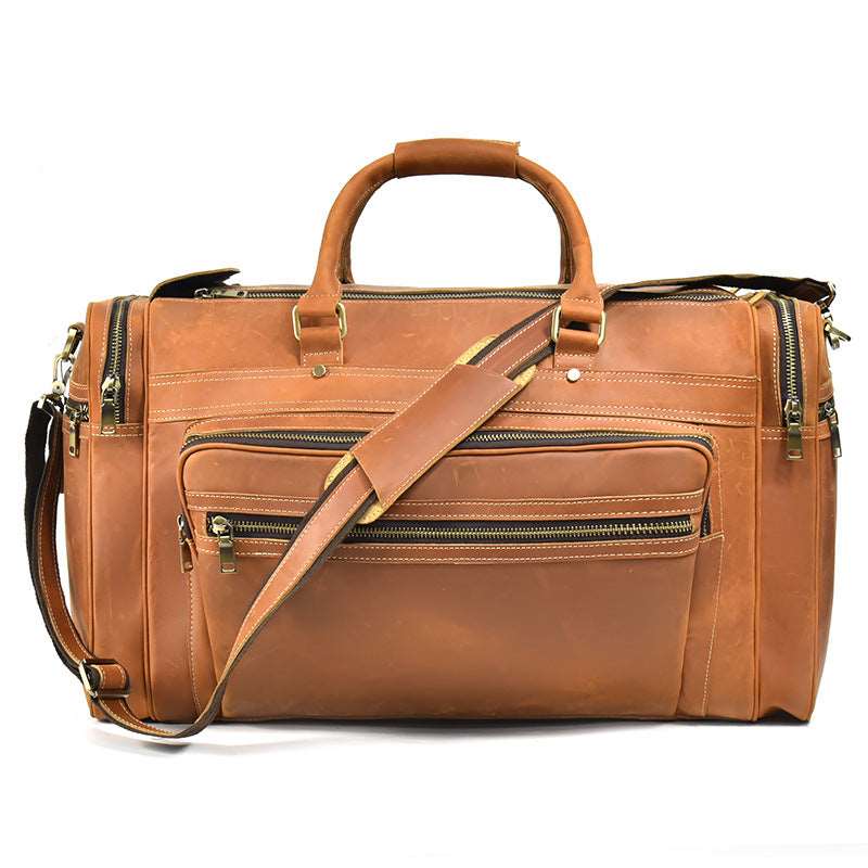 Luxury Large Capacity Retro Leather Travel Bag - Classic Leather Bag