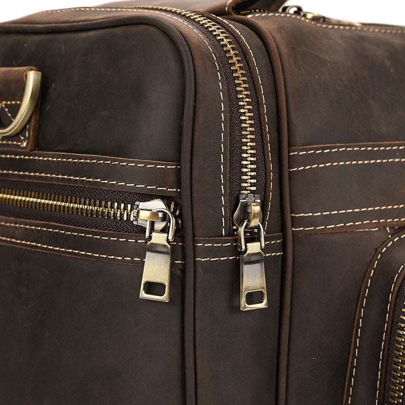 Luxury Large Capacity Retro Leather Travel Bag - Classic Leather Bag