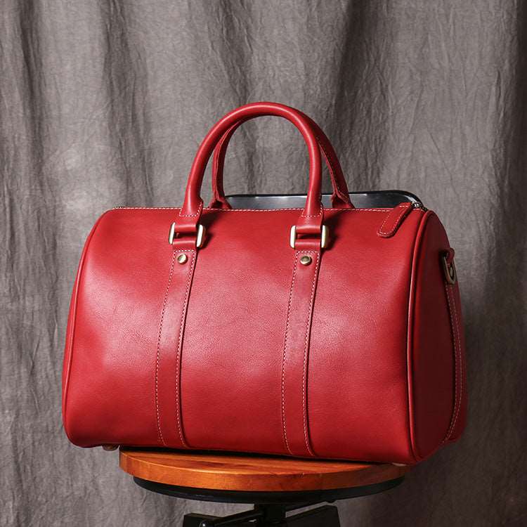 Luxury Retro Men's And Women's Leather Travel Bag - Classic Leather Bag