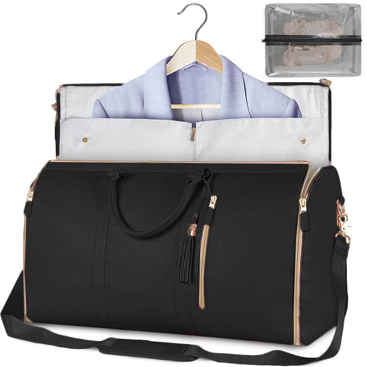 Men's and Women's Large Capacity Folding Suit Travel Duffle Bag - Classic Leather Bag