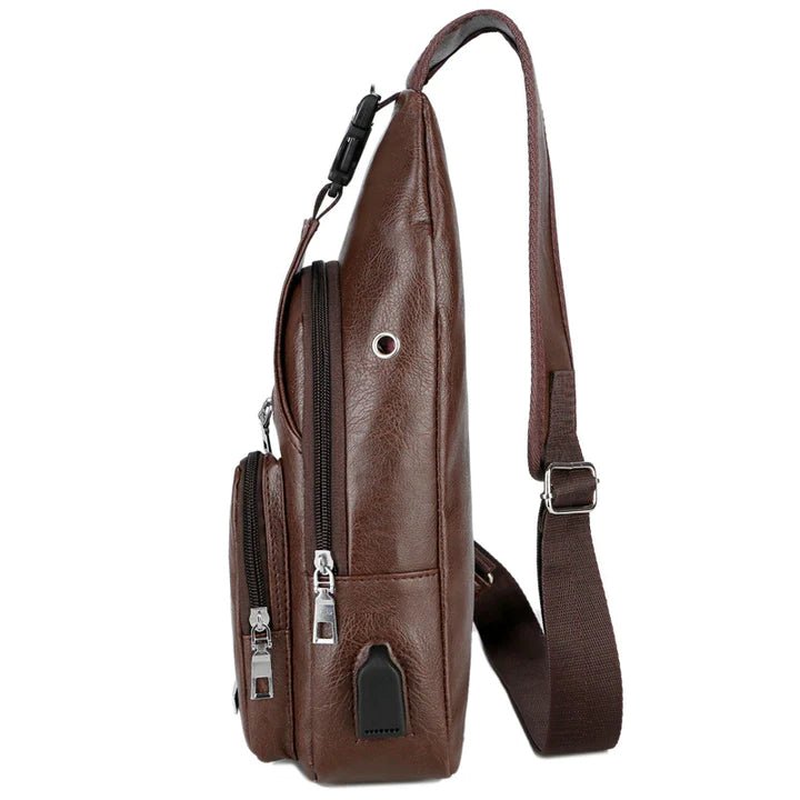 Men's Classic Leather Shoulder Bag - Classic Leather Bag