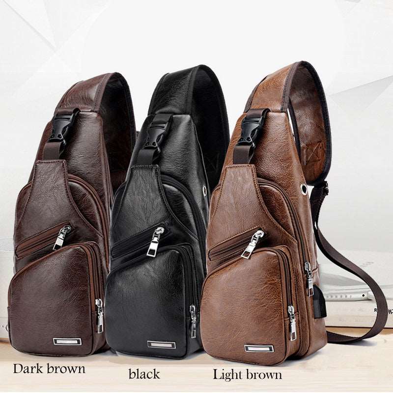 Men's Classic Leather Shoulder Bag - Classic Leather Bag