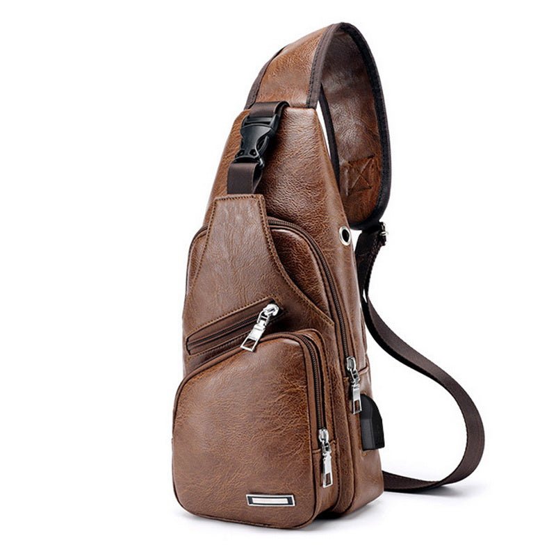 Men's Classic Leather Shoulder Bag - Classic Leather Bag