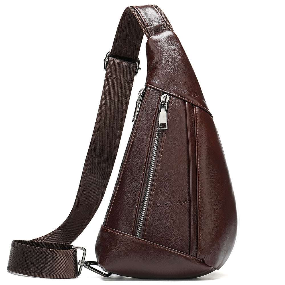 Men's Cowhide Leather Chest and Shoulder Bag - Classic Leather Bag