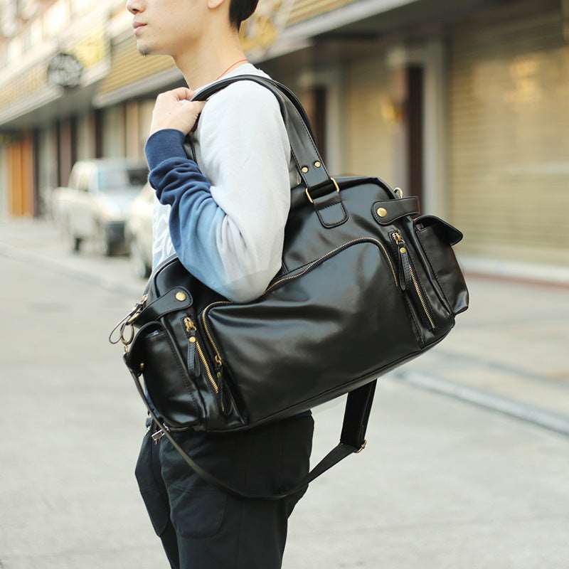 Men's Large Capacity Shoulder Messenger Bag - Classic Leather Bag