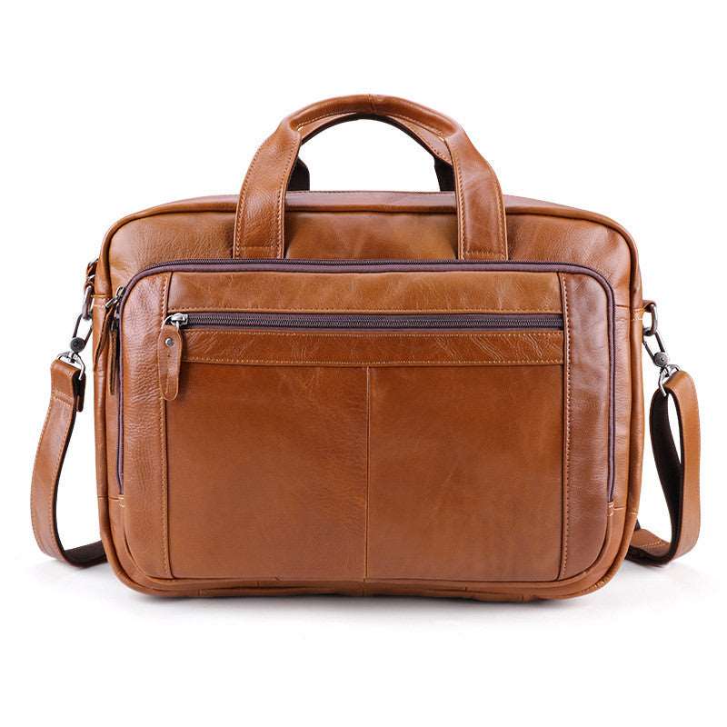 Men's Luxury 17 inch Cowhide Leather Computer Bag - Classic Leather Bag