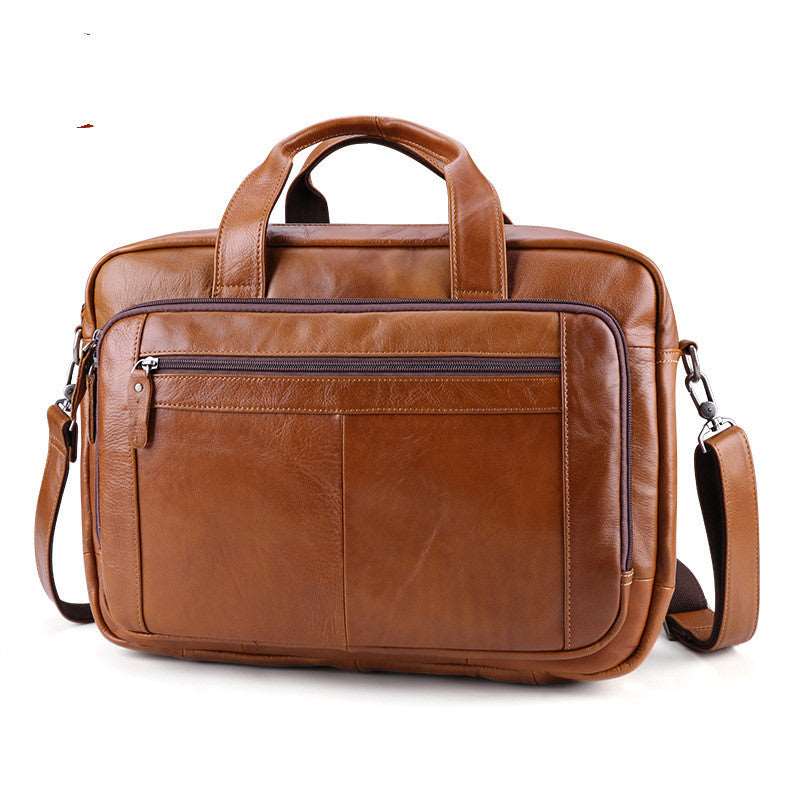 Men's Luxury 17 inch Cowhide Leather Computer Bag - Classic Leather Bag