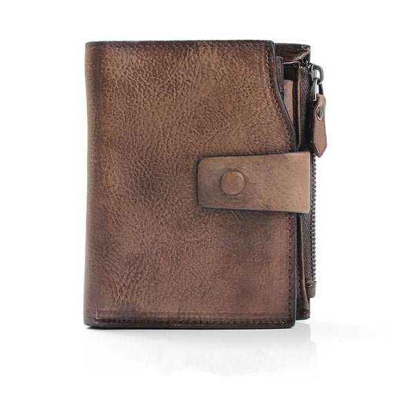 Men's Luxury Leather Retro Short Wallet - Classic Leather Bag