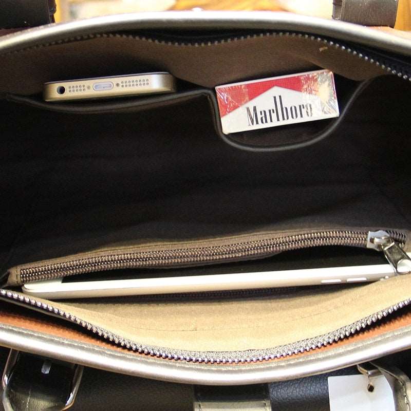 Men's Luxury Leather Shoulder Carry Briefcase - Classic Leather Bag