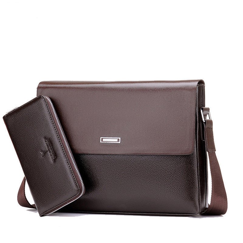 Men's Microfiber Synthetic Leather Messenger Bag - Classic Leather Bag