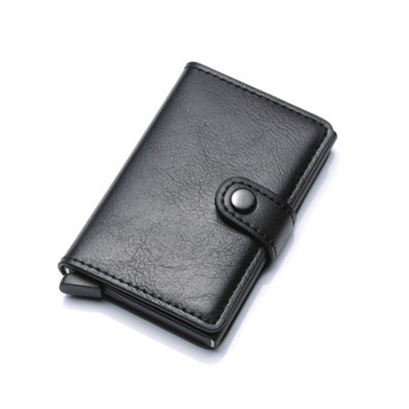 Men's RFID Anti-theft Aluminum Synthetic Leather Wallet - Classic Leather Bag