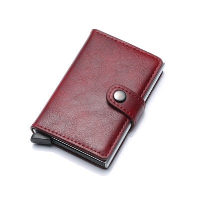 Men's RFID Anti-theft Aluminum Synthetic Leather Wallet - Classic Leather Bag