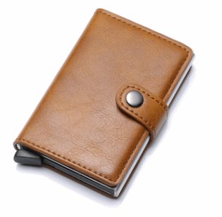 Men's RFID Anti-theft Aluminum Synthetic Leather Wallet - Classic Leather Bag