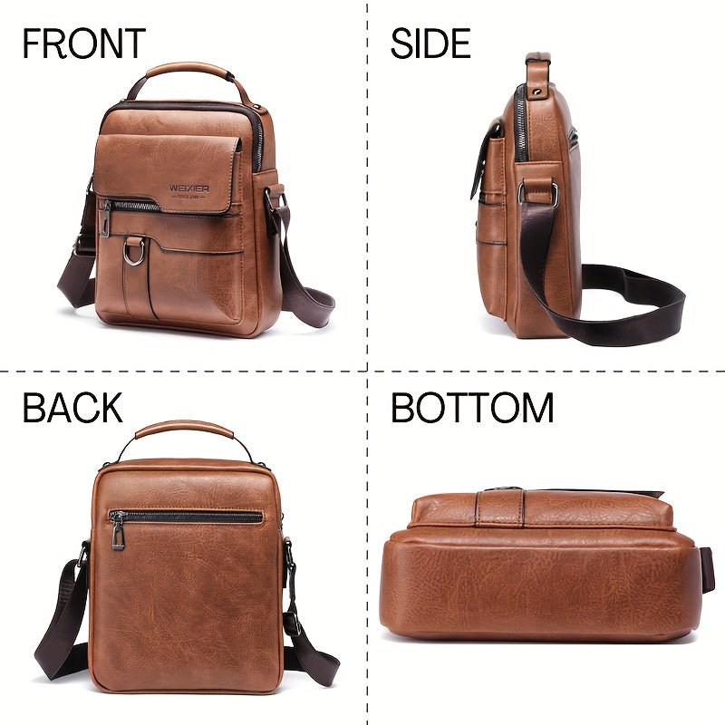 Men's Shoulder Crossbody Messenger Bag - Classic Leather Bag