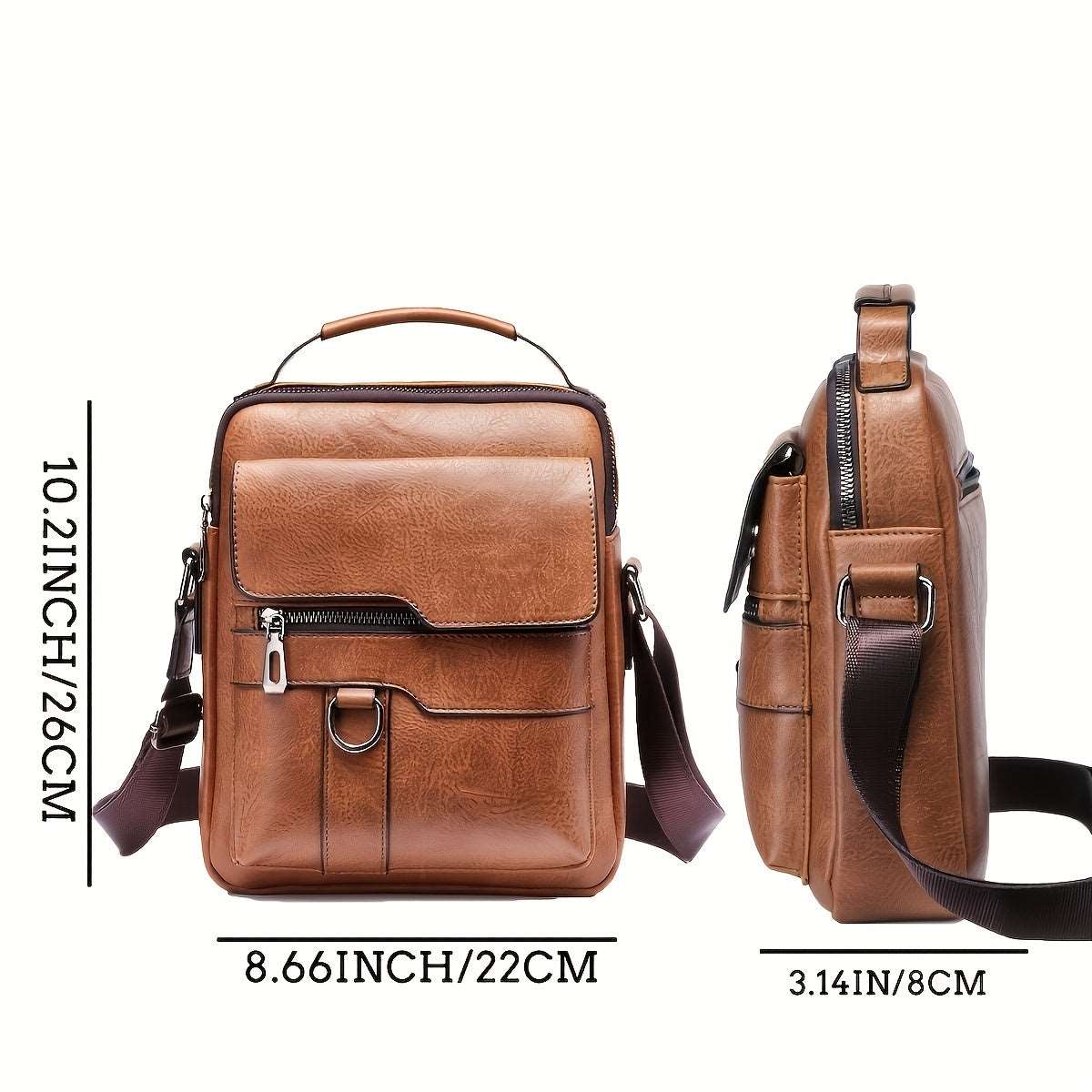 Men's Shoulder Crossbody Messenger Bag - Classic Leather Bag